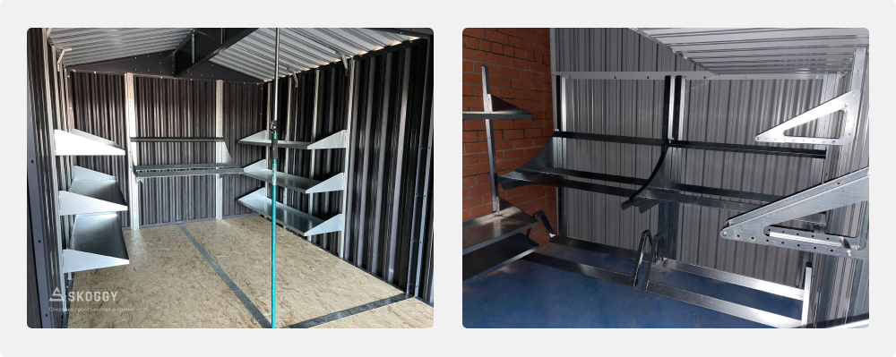 Полки внутри хозблока SKOGGY