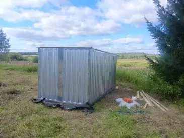 Хозблок для хозяйственных принадлежностей в цинковом цвете в с. Пригородный, Юрьев-Польский мун.окр, Владимирская обл.
