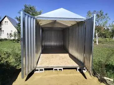 Хозблок для хозяйственных принадлежностей в цинковом цвете в с. Карпово, г.о. Воскресенск, МО